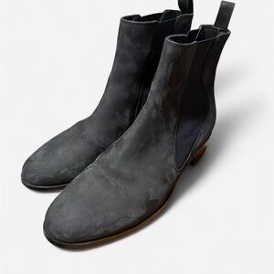 LK Bennett London Navy Suede Chelsea Ankle Boots Size 38 US 7 Minimalist Chic